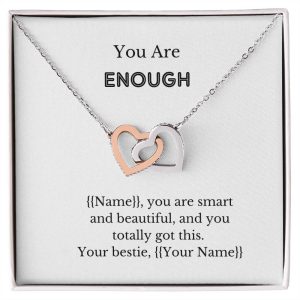 Gift or Own: 'Precious Woman, I Am Enough' Necklace and Card Combo - Empowerment for You or Someone Special