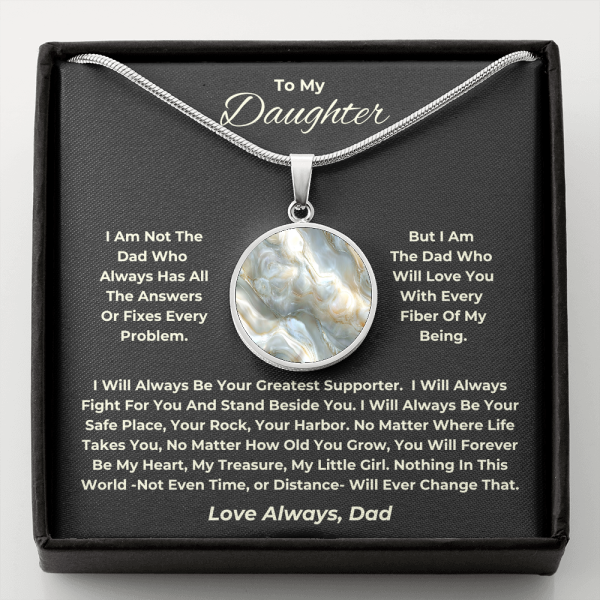 Emotional Personalized  Birthday or Holiday Gift Idea for Daughters from Loving Dads | Mother of Pearl Graphic | dad1212409 - Image 5